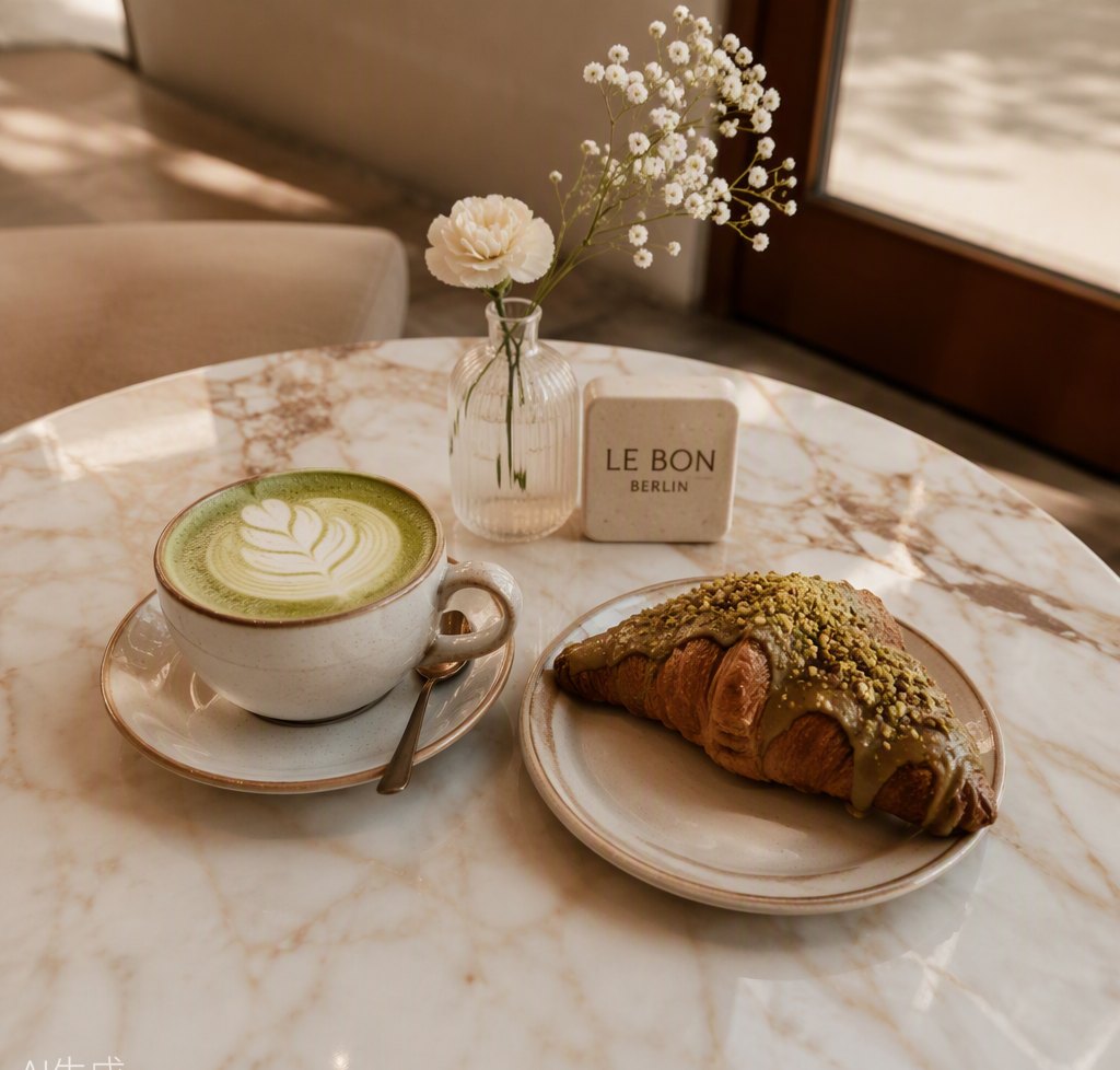 Matcha und Pistazien-Croissant
